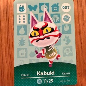 Kabuki - Animal Crossing Kabuki amiibo card
